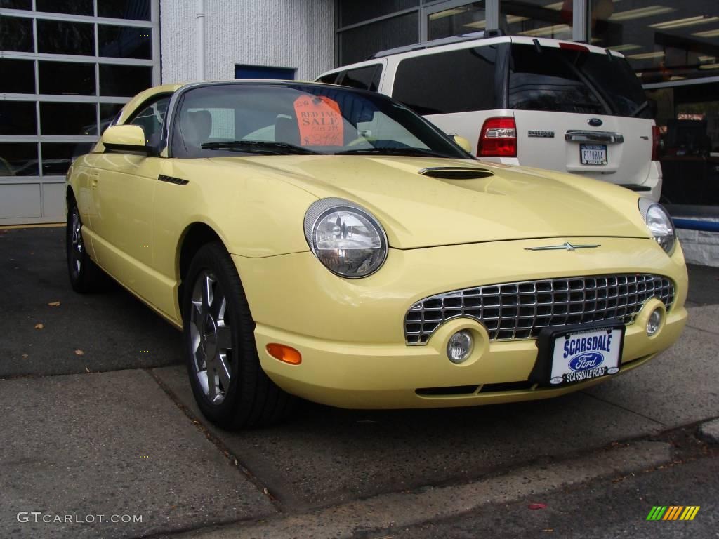 2002 Thunderbird Premium Roadster - Inspiration Yellow / Inspiration Yellow photo #3