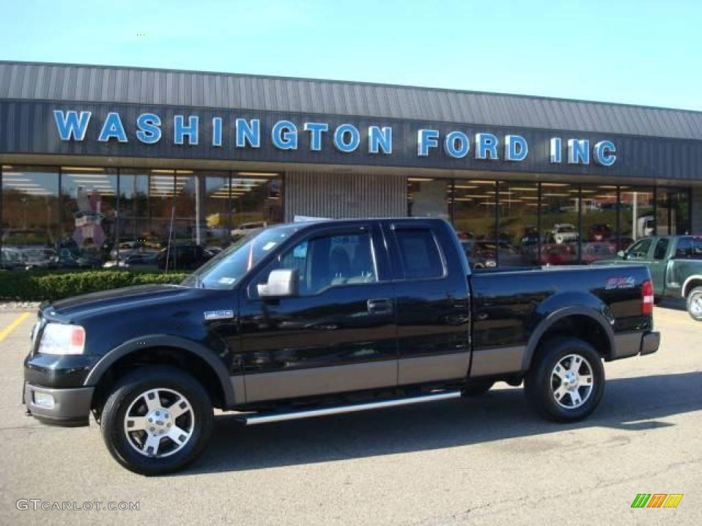 2004 F150 FX4 SuperCab 4x4 - Black / Black/Medium Flint photo #1