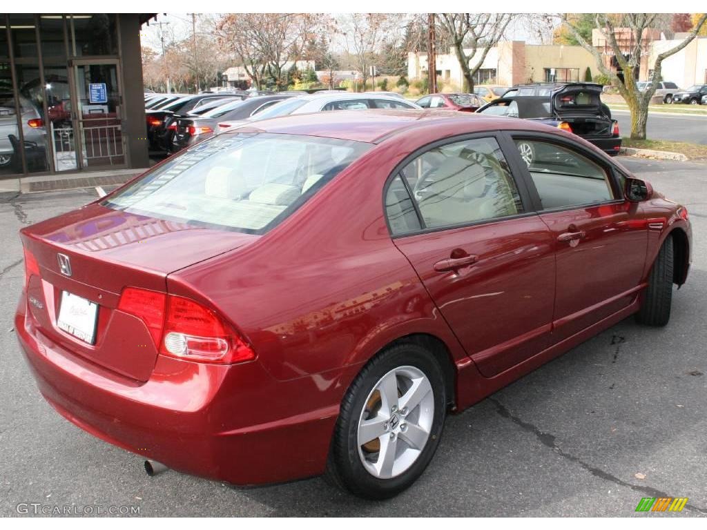 2007 Civic EX Sedan - Tango Red Pearl / Ivory photo #5