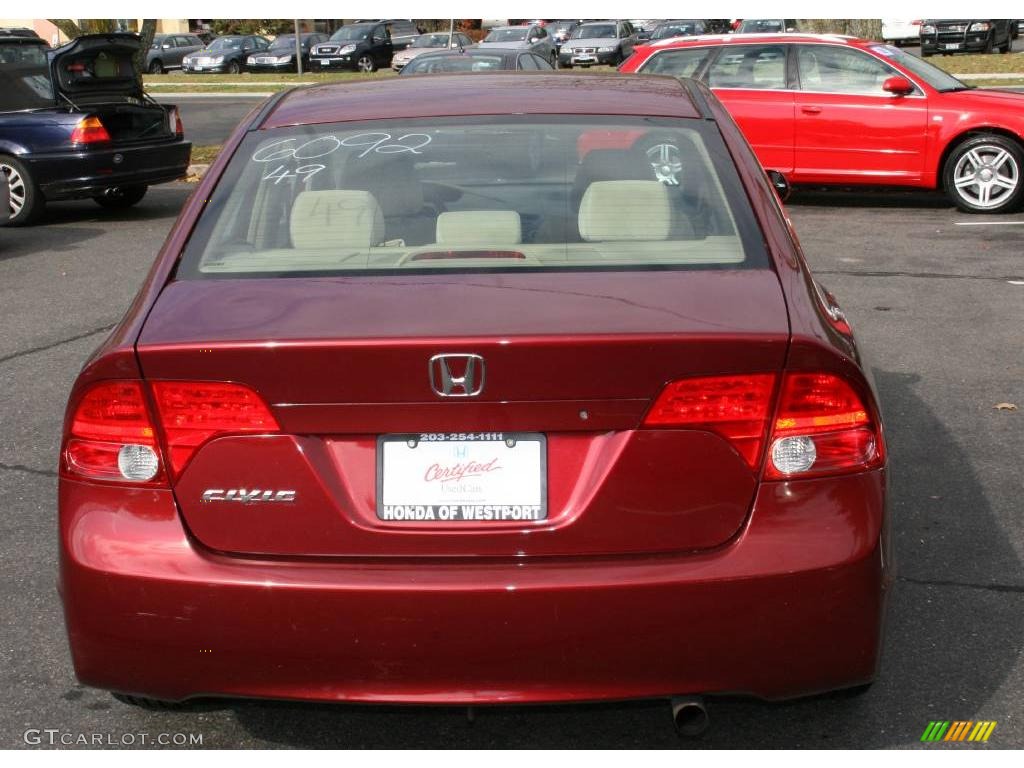 2007 Civic EX Sedan - Tango Red Pearl / Ivory photo #6