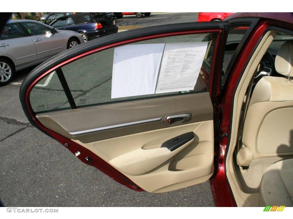 2007 Civic EX Sedan - Tango Red Pearl / Ivory photo #17