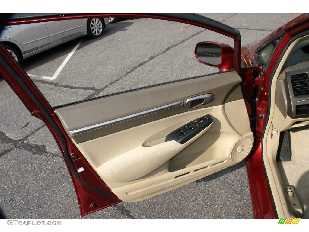 2007 Civic EX Sedan - Tango Red Pearl / Ivory photo #18