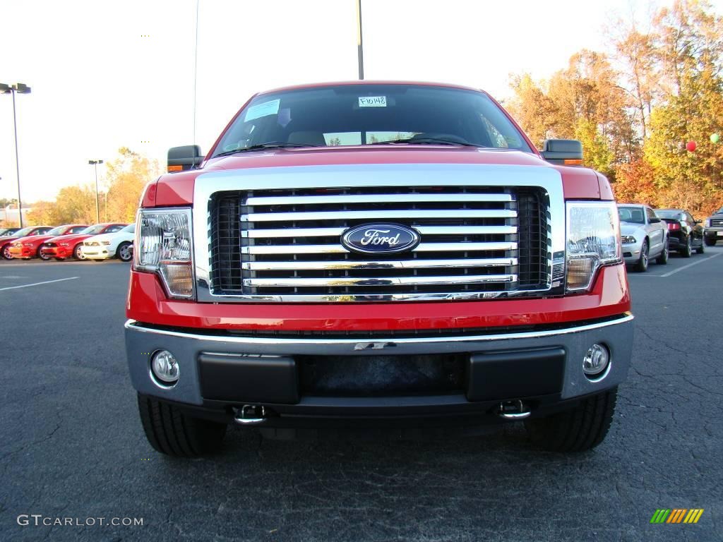 2010 F150 XLT SuperCrew 4x4 - Vermillion Red / Tan photo #7