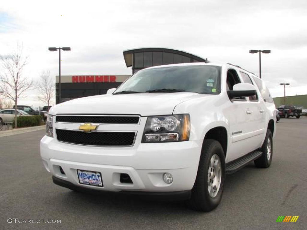 2009 Suburban LT 4x4 - Summit White / Light Cashmere/Dark Cashmere photo #2