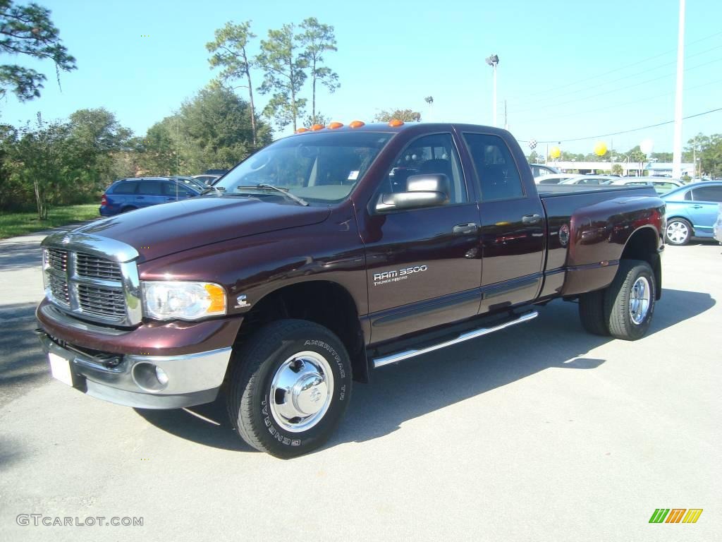 2005 Ram 3500 SLT Quad Cab 4x4 Dually - Deep Molten Red Pearl / Taupe photo #1