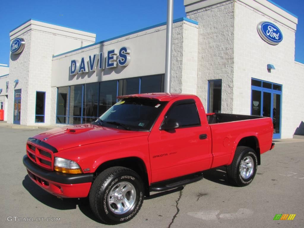 2002 Dakota Sport Regular Cab 4x4 - Flame Red / Dark Slate Gray photo #1