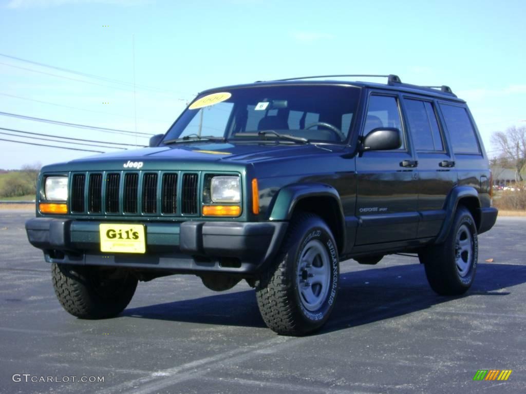 1999 Cherokee Sport 4x4 - Forest Green Pearl / Agate photo #3