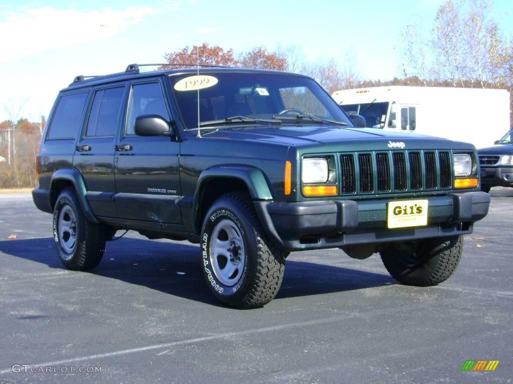 1999 Cherokee Sport 4x4 - Forest Green Pearl / Agate photo #9