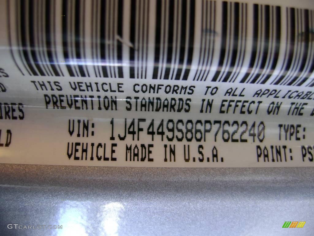 2006 Wrangler Sport 4x4 Right Hand Drive - Bright Silver Metallic / Dark Slate Gray photo #14