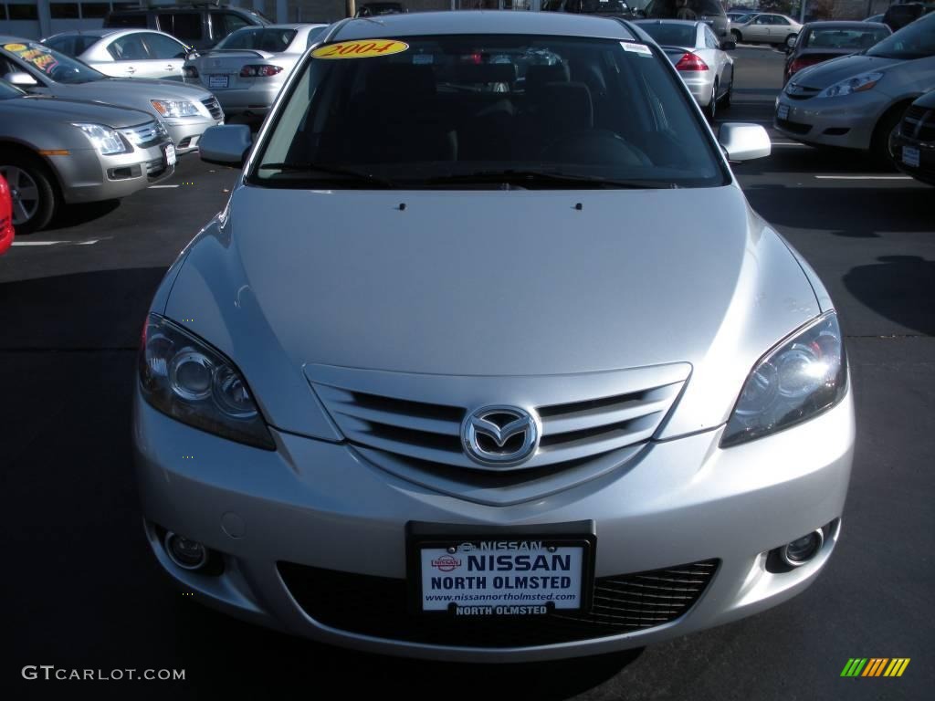 2004 MAZDA3 s Hatchback - Sunlight Silver Mica / Black/Red photo #2