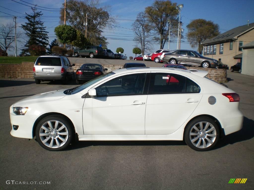 2010 Lancer Sportback GTS - Wicked White Metallic / Black photo #7