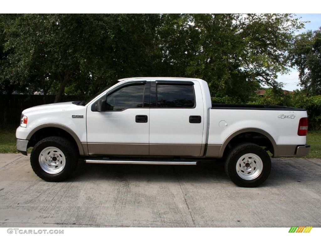 2004 F150 Lariat SuperCrew 4x4 - Oxford White / Tan photo #5