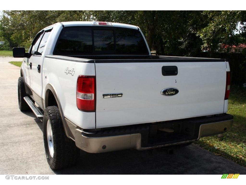 2004 F150 Lariat SuperCrew 4x4 - Oxford White / Tan photo #9