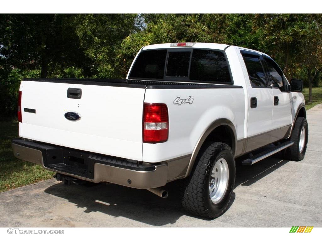 2004 F150 Lariat SuperCrew 4x4 - Oxford White / Tan photo #10