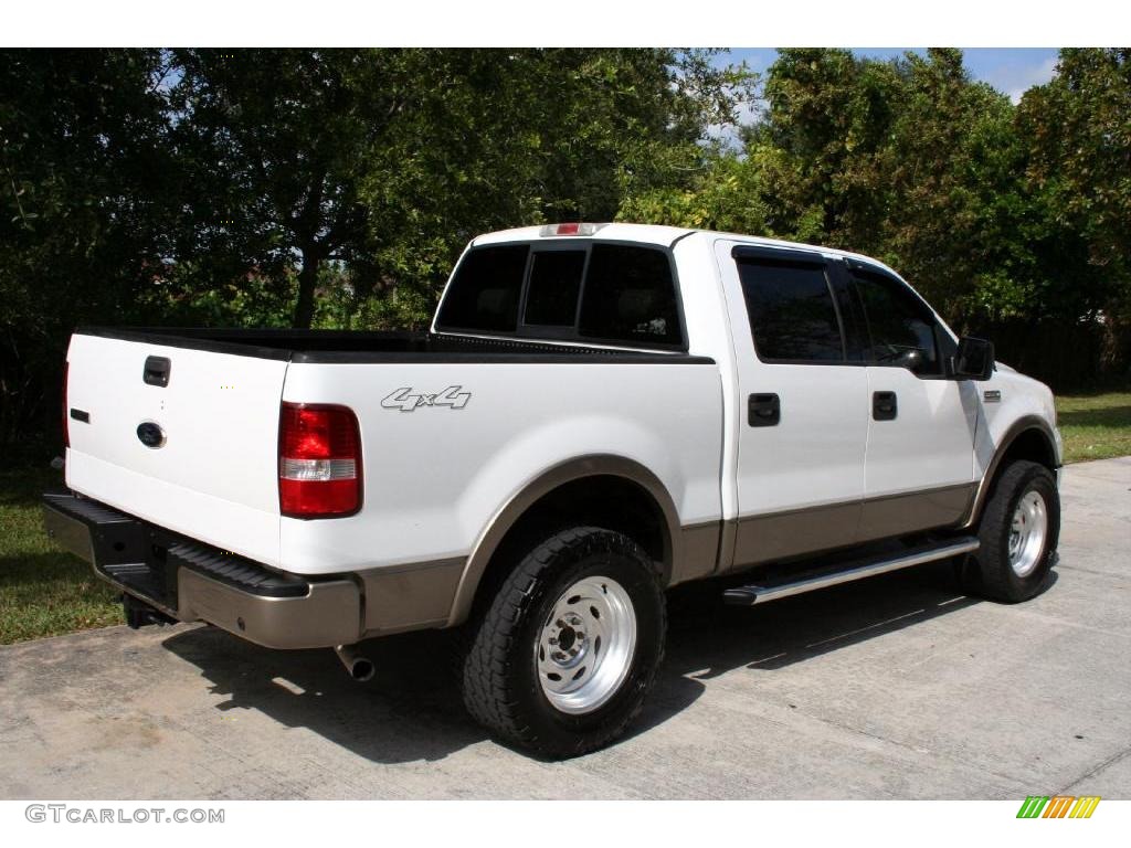 2004 F150 Lariat SuperCrew 4x4 - Oxford White / Tan photo #11