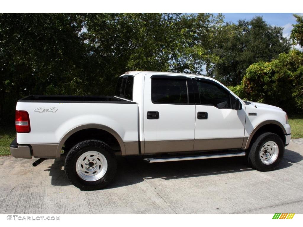 2004 F150 Lariat SuperCrew 4x4 - Oxford White / Tan photo #13