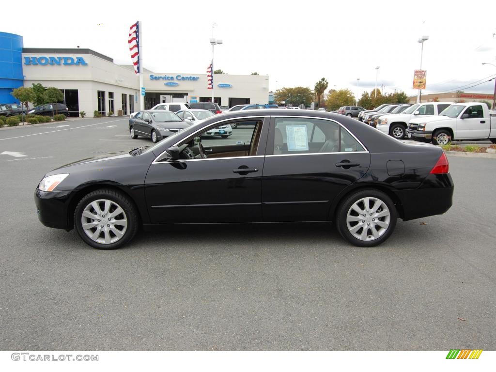2006 Accord EX-L V6 Sedan - Nighthawk Black Pearl / Ivory photo #6