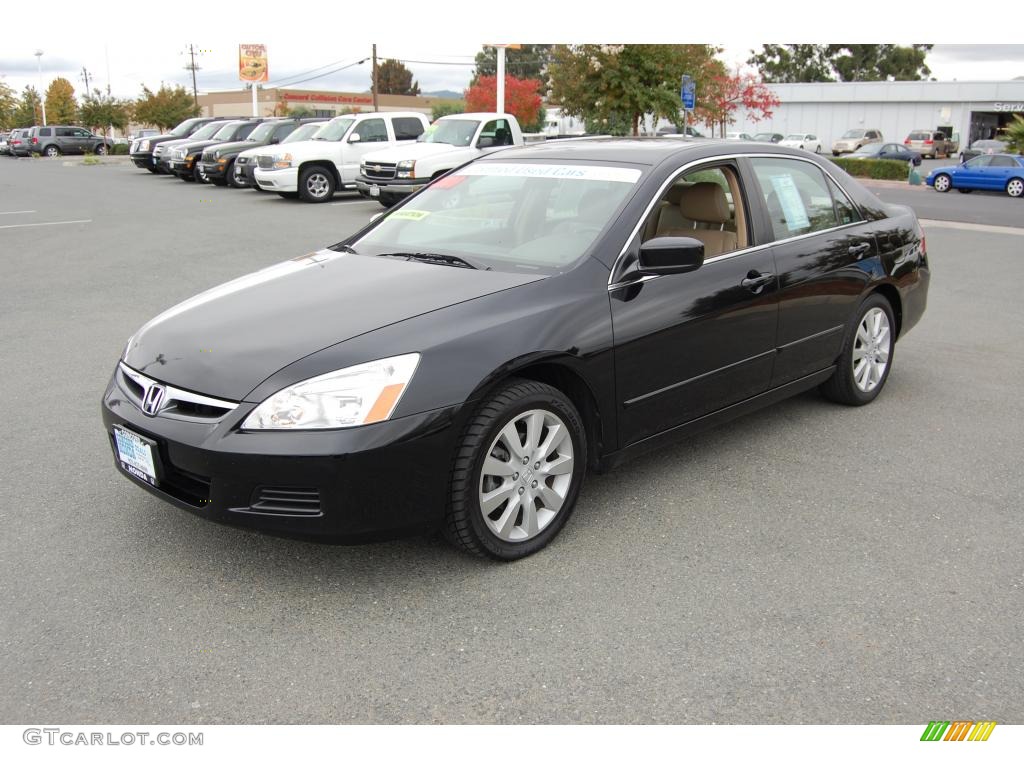 2006 Accord EX-L V6 Sedan - Nighthawk Black Pearl / Ivory photo #7