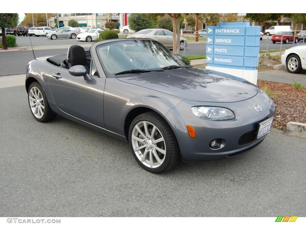 2008 MX-5 Miata Touring Roadster - Galaxy Gray Mica / Black photo #1