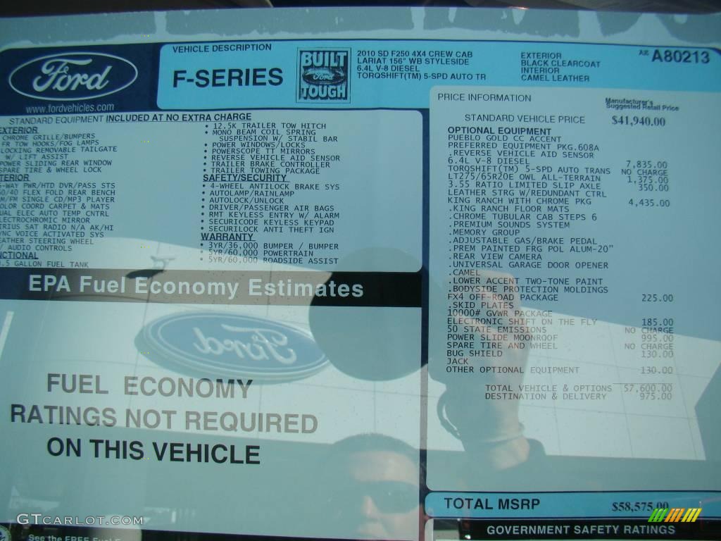 2010 F250 Super Duty King Ranch Crew Cab 4x4 - Black / Chaparral Leather photo #14