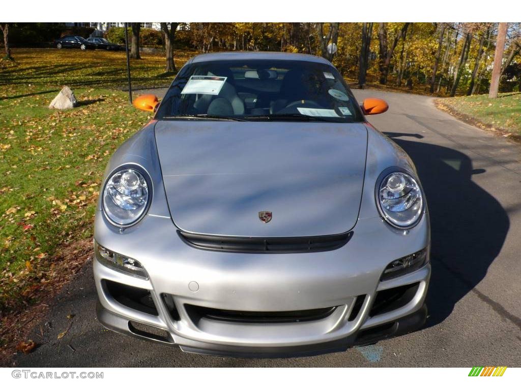 2007 911 GT3 RS - Arctic Silver Metallic/Orange / Black photo #2