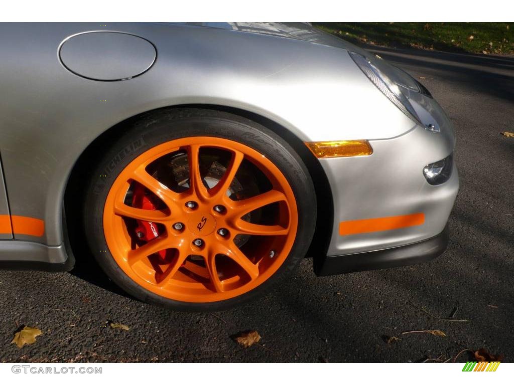 2007 911 GT3 RS - Arctic Silver Metallic/Orange / Black photo #9