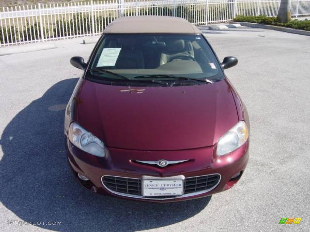 2001 Sebring LXi Convertible - Dark Garnet Red Pearlcoat / Sandstone photo #8