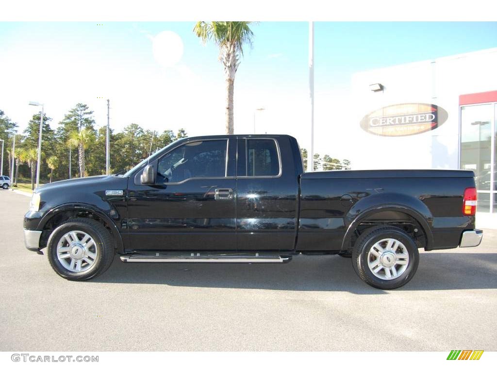 2004 F150 Lariat SuperCab - Black / Black photo #4