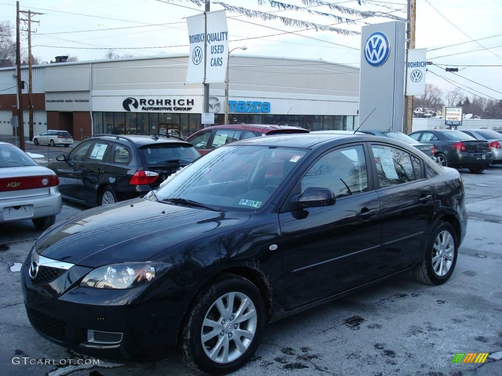 2007 MAZDA3 i Sport Sedan - Black Mica / Black photo #1