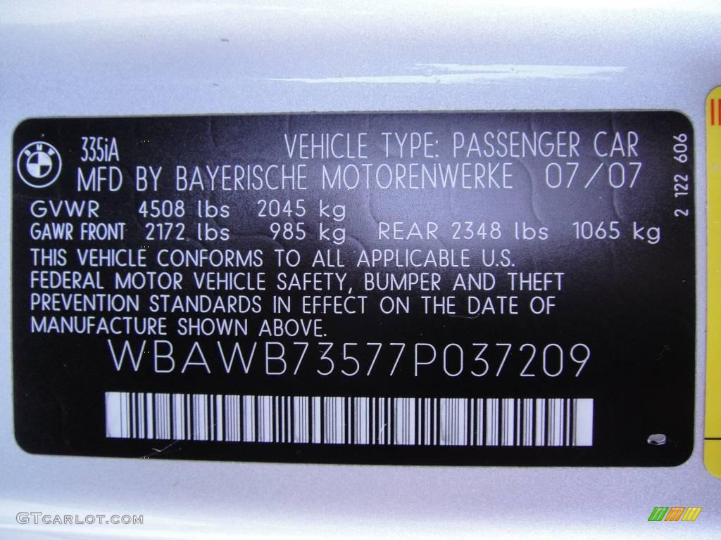 2007 3 Series 335i Coupe - Titanium Silver Metallic / Black photo #15