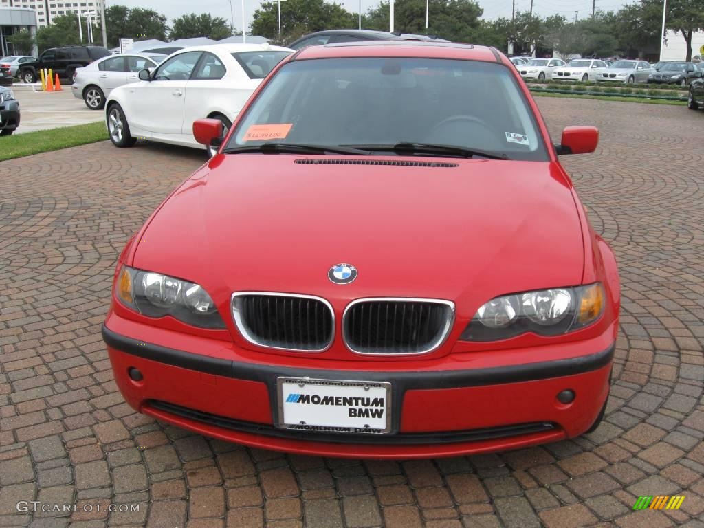 2004 3 Series 325i Sedan - Electric Red / Black photo #2