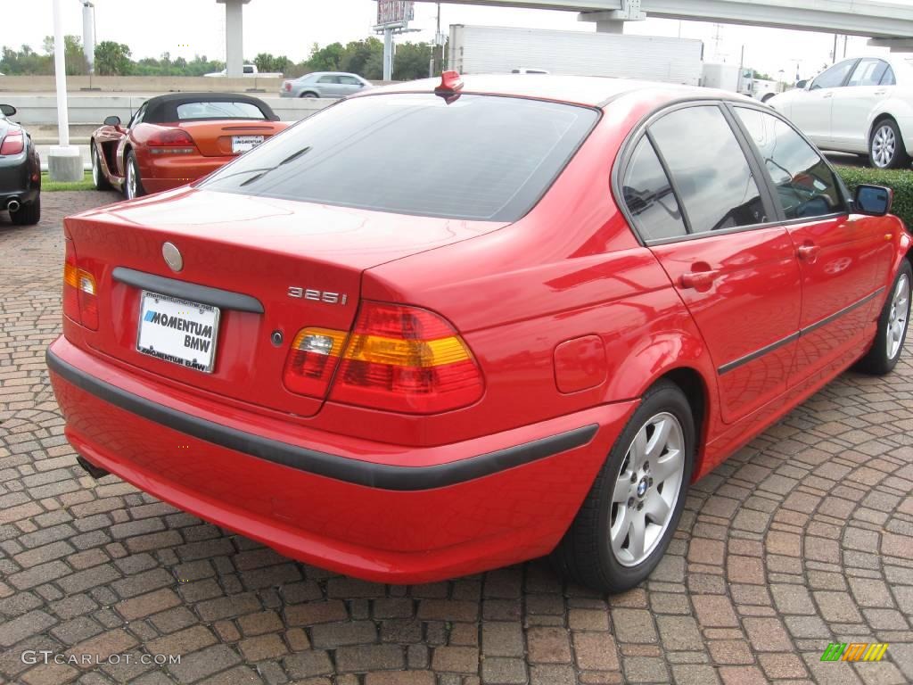 2004 3 Series 325i Sedan - Electric Red / Black photo #7