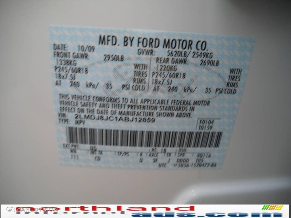 2010 MKX AWD - White Platinum Tri-Coat / Light Camel photo #9