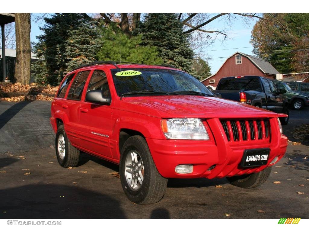 1999 Grand Cherokee Limited 4x4 - Flame Red / Agate photo #2