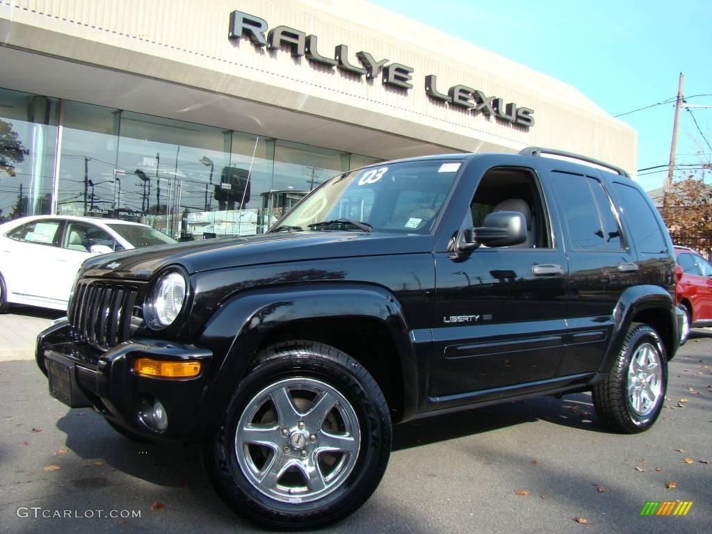 2003 Liberty Limited 4x4 - Black Clearcoat / Light Taupe/Dark Slate Gray photo #1