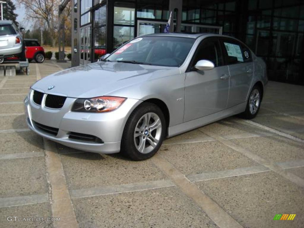 2008 3 Series 328xi Sedan - Titanium Silver Metallic / Black Dakota Leather photo #4