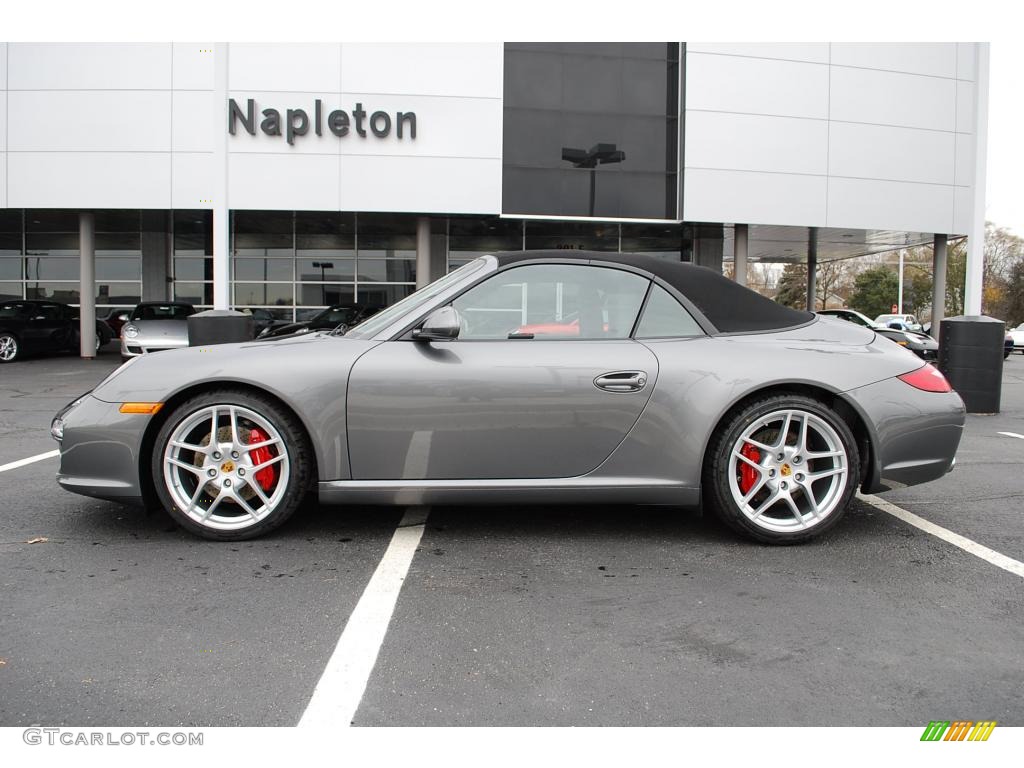 2010 911 Carrera S Cabriolet - Meteor Grey Metallic / Black/Stone Grey photo #8