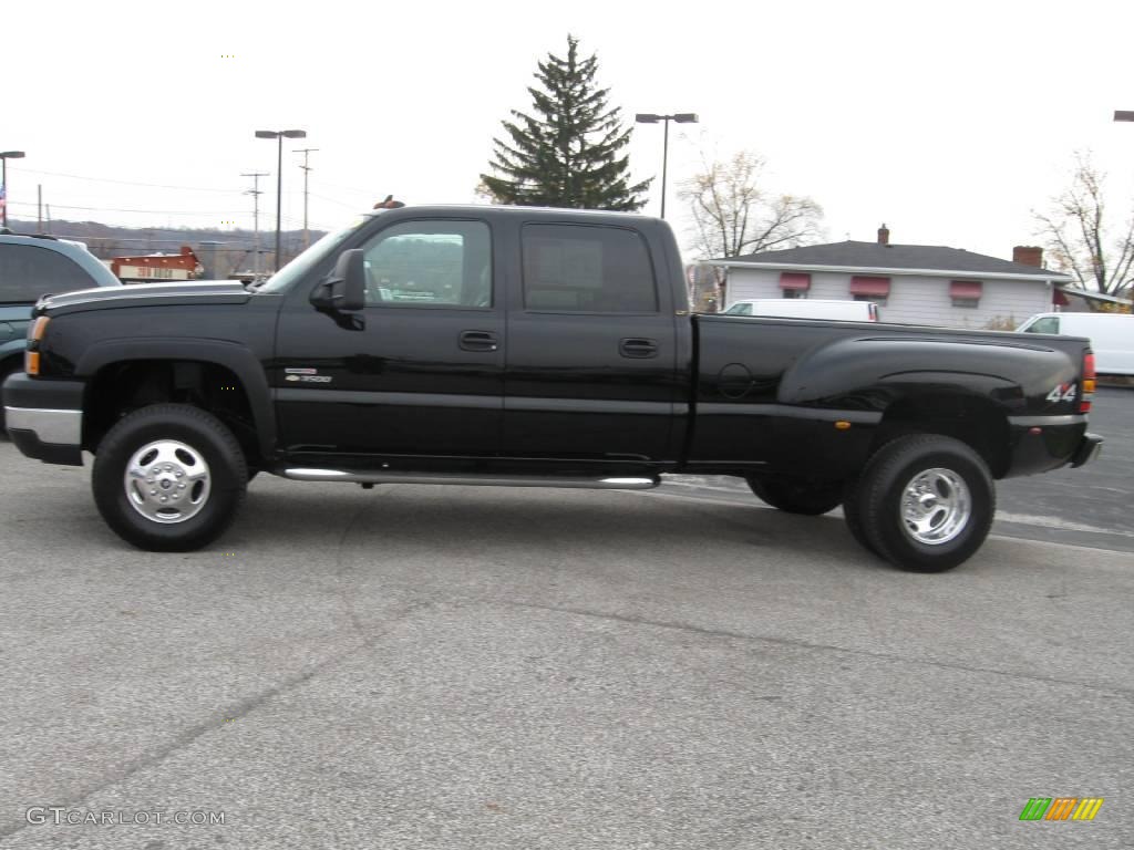 2006 Silverado 3500 LT Crew Cab 4x4 Dually - Black / Dark Charcoal photo #2