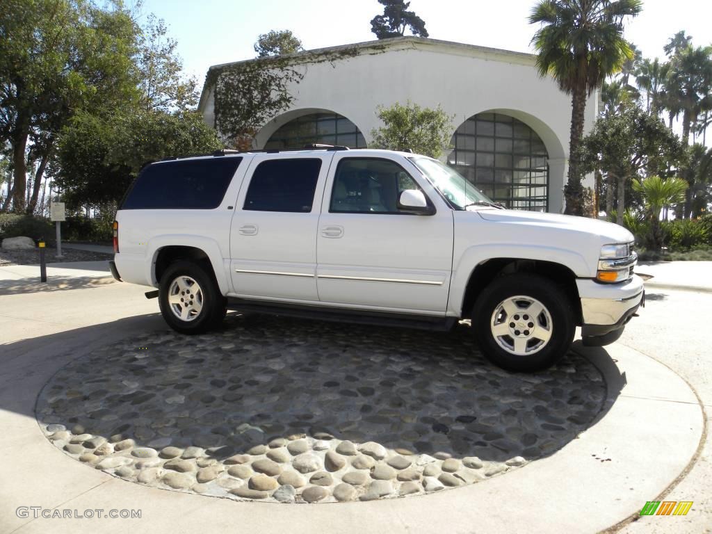 2005 Suburban 1500 LT 4x4 - Summit White / Tan/Neutral photo #1