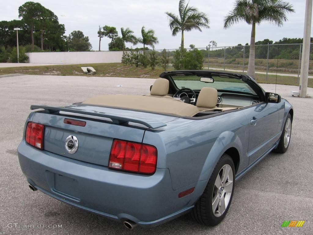 2007 Mustang GT Premium Convertible - Windveil Blue Metallic / Medium Parchment photo #14