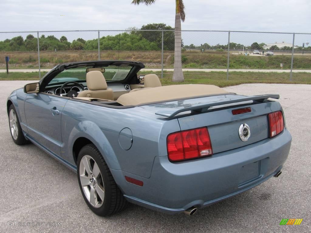 2007 Mustang GT Premium Convertible - Windveil Blue Metallic / Medium Parchment photo #15