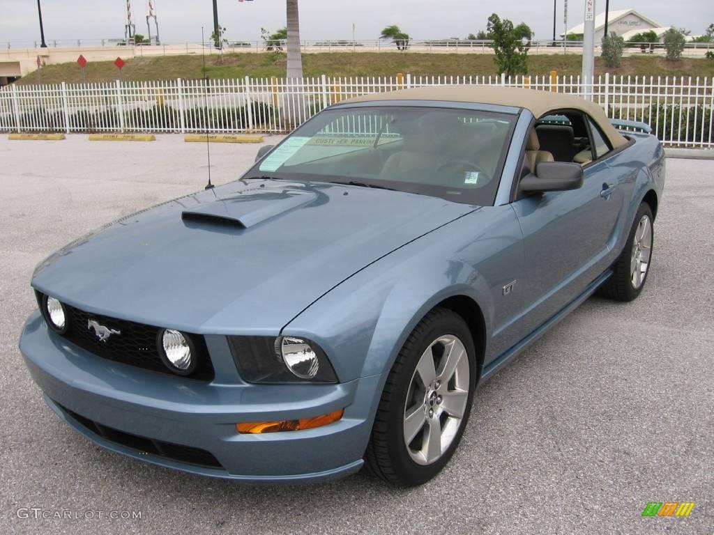 2007 Mustang GT Premium Convertible - Windveil Blue Metallic / Medium Parchment photo #19