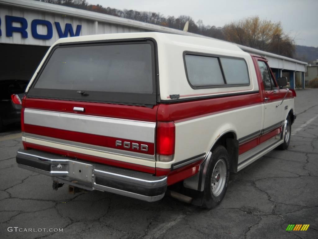 1991 F150 XLT Regular Cab - Scarlet Red / Scarlet Red photo #2