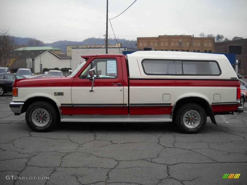 1991 F150 XLT Regular Cab - Scarlet Red / Scarlet Red photo #5