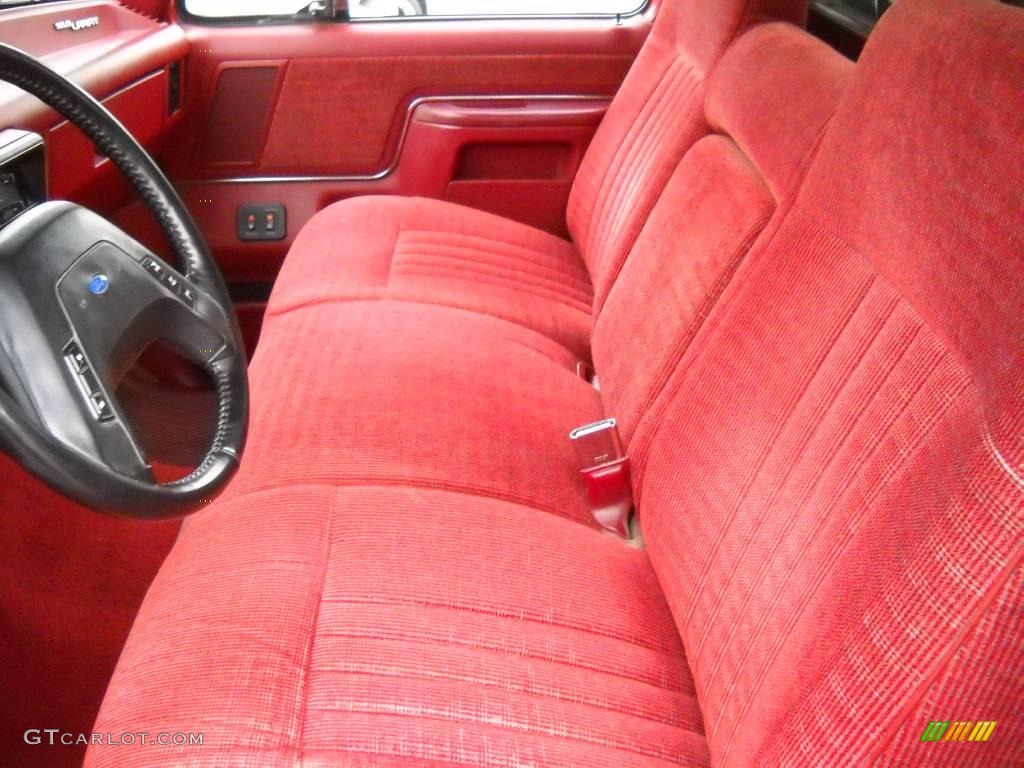 1991 F150 XLT Regular Cab - Scarlet Red / Scarlet Red photo #8