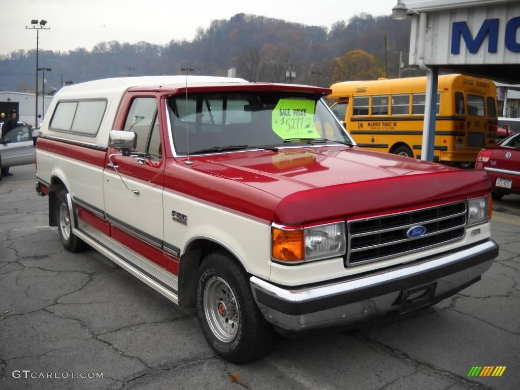 1991 F150 XLT Regular Cab - Scarlet Red / Scarlet Red photo #19