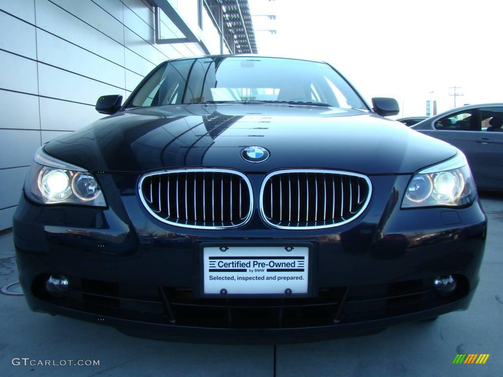 2007 5 Series 530xi Sedan - Monaco Blue Metallic / Beige photo #2