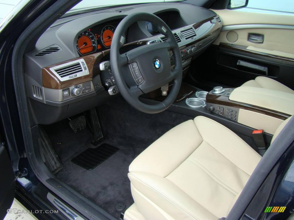 2007 7 Series 750Li Sedan - Monaco Blue Metallic / Cream Beige photo #9