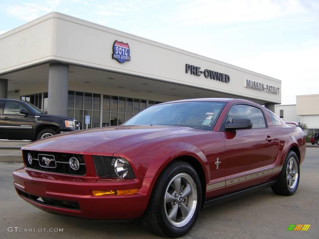 2006 Mustang V6 Premium Coupe - Redfire Metallic / Light Parchment photo #1