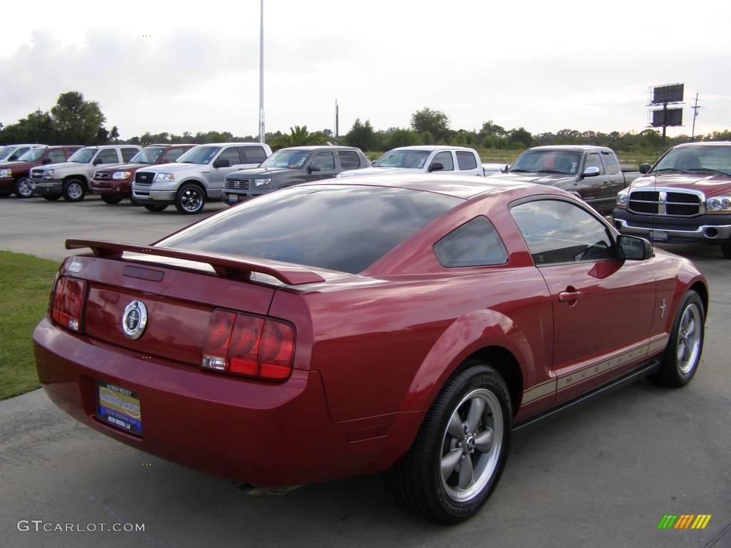 2006 Mustang V6 Premium Coupe - Redfire Metallic / Light Parchment photo #5